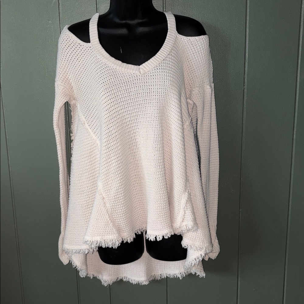 Free People Off-the-Shoulder Cream Sweater